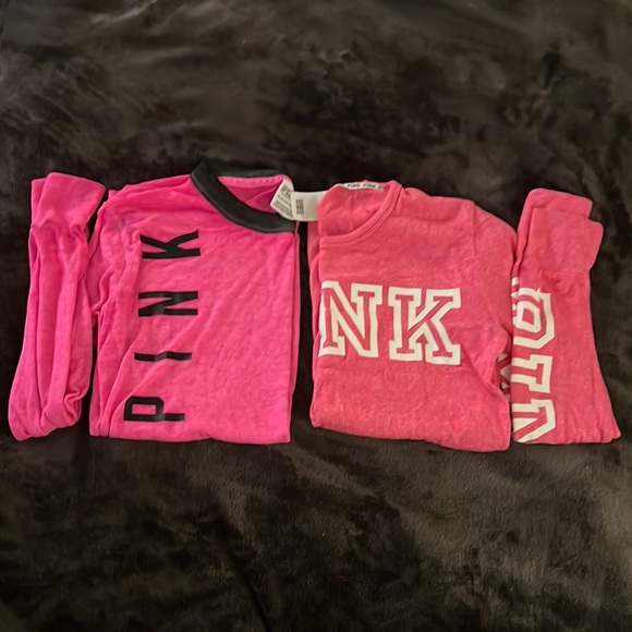PINK Victoria's Secret Tops - Victoria’s Secret pink long sleeve shirts size small and xs good condition